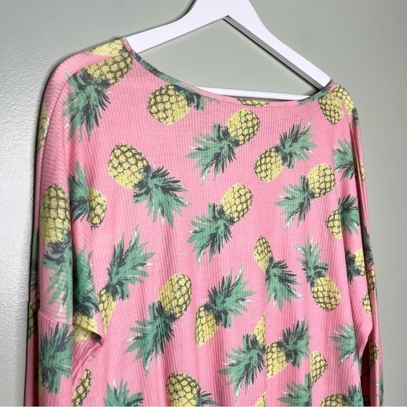 Wildfox Women’s Pineapple Palace Beach Knit Top Swim Coverup Top Pink Size XS - Picture 4 of 9